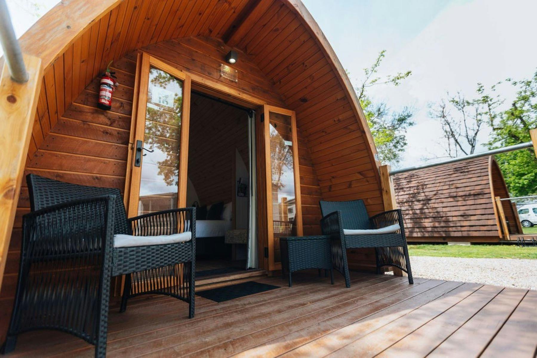 ParkPark Pod deck and outdoor seating area