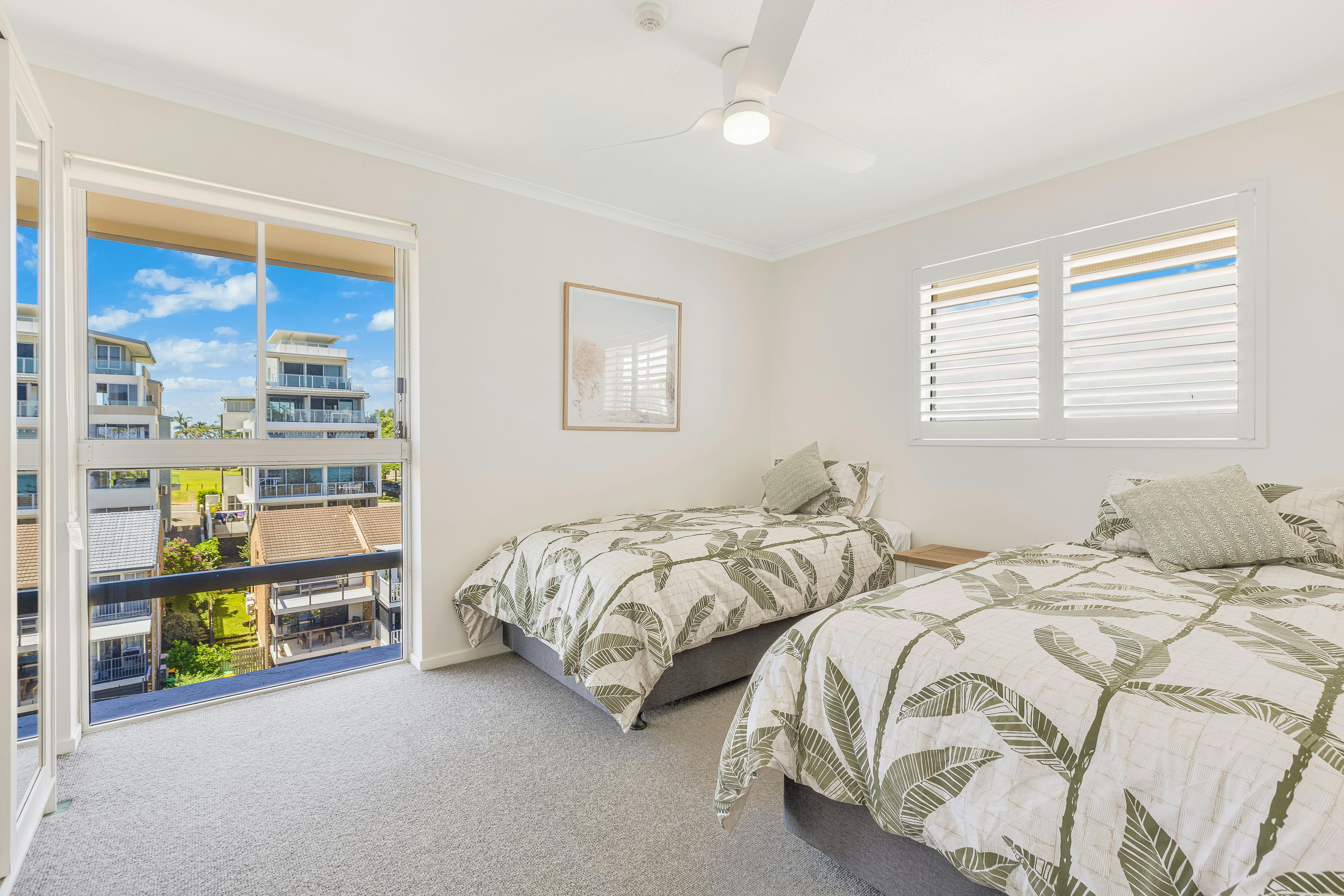 second bedroom with 2 single beds