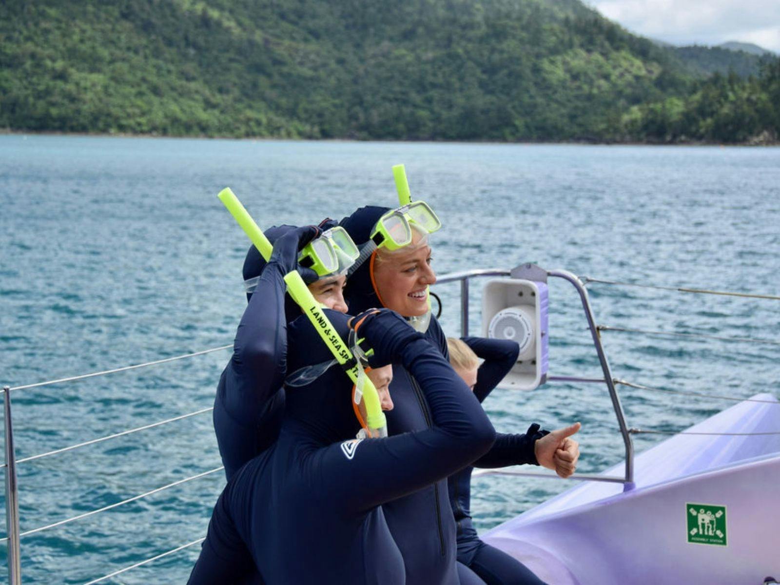A group of friends in snorkelling equipment