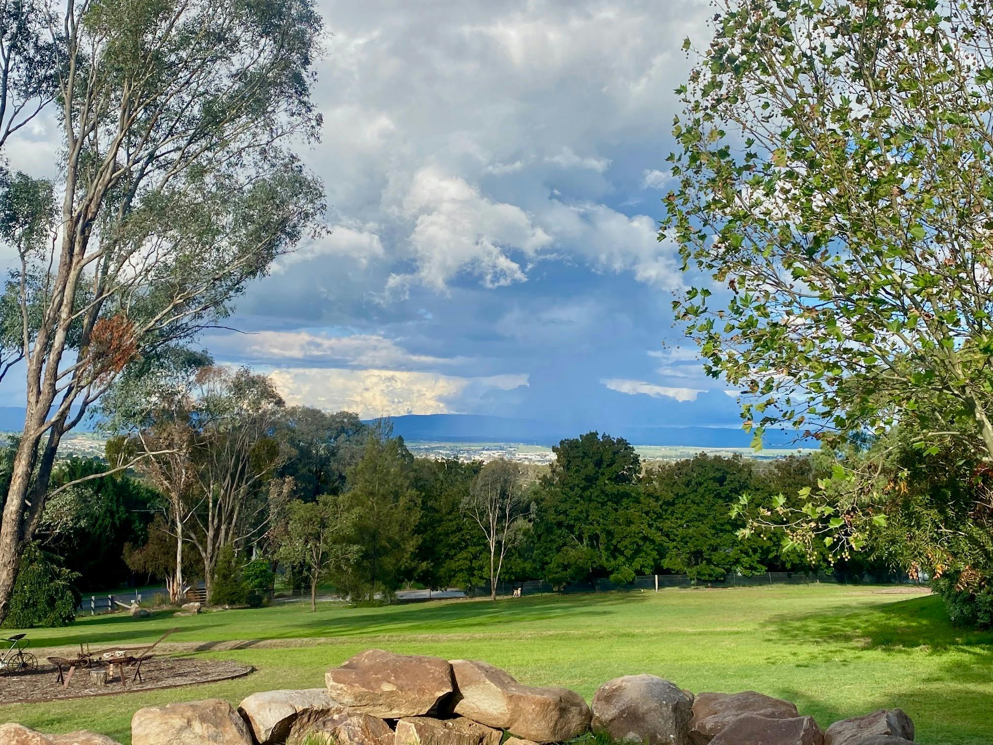 the view from driveway looking over bathurst and the Blue Mountains