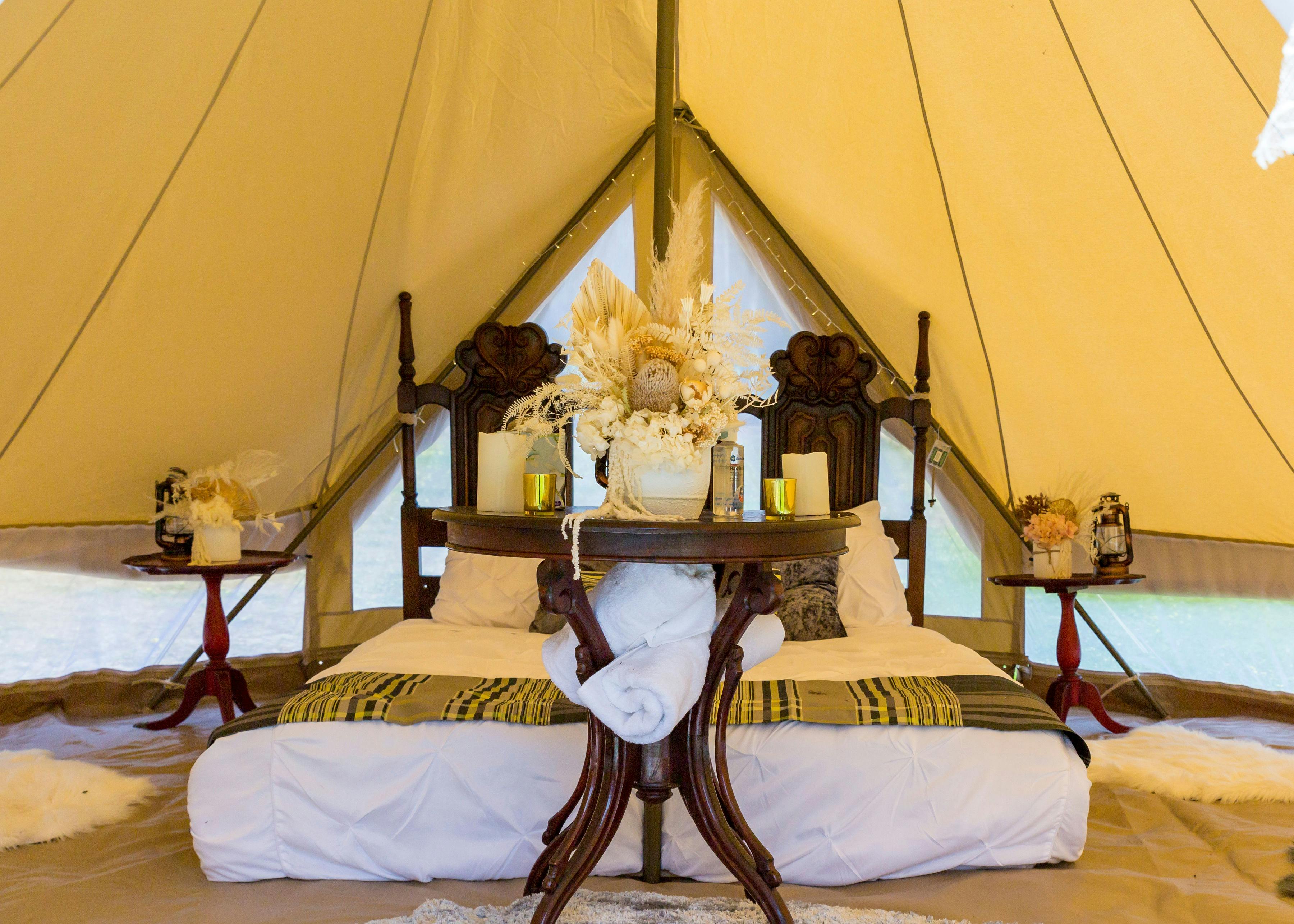 We travel all over WA to set up our bell tents (minimum tents may apply)