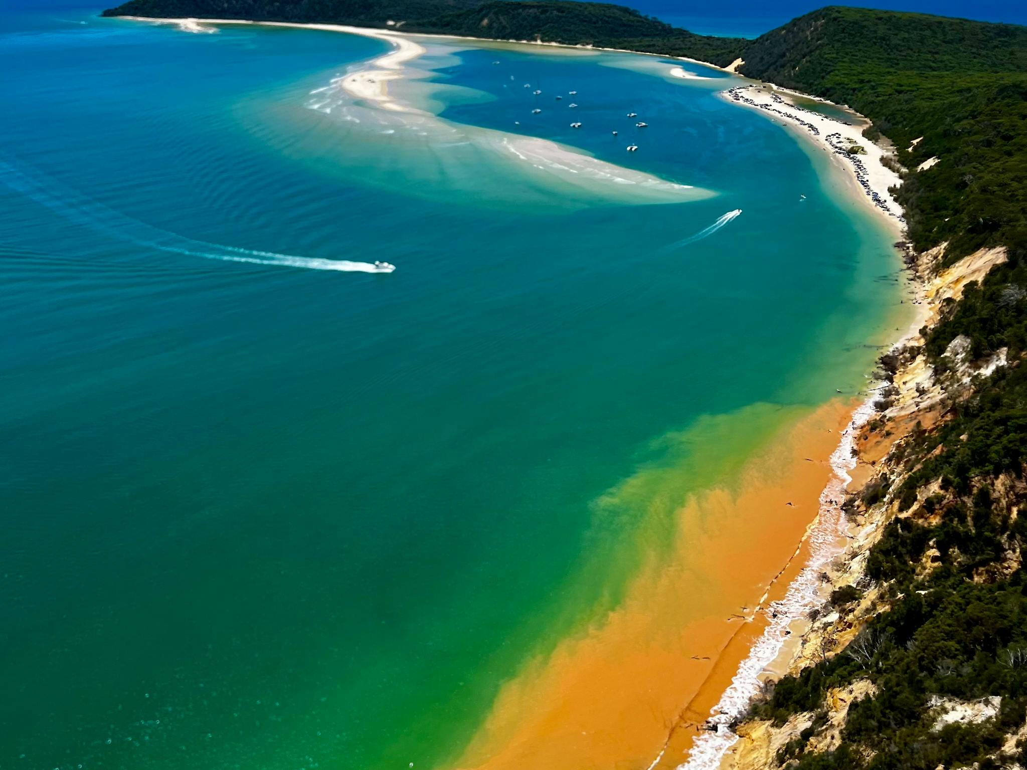 Coastline towards amazing Double Island Point from the famous coloured sands Coastline towards amazing Double Island Point from the famous coloured sands