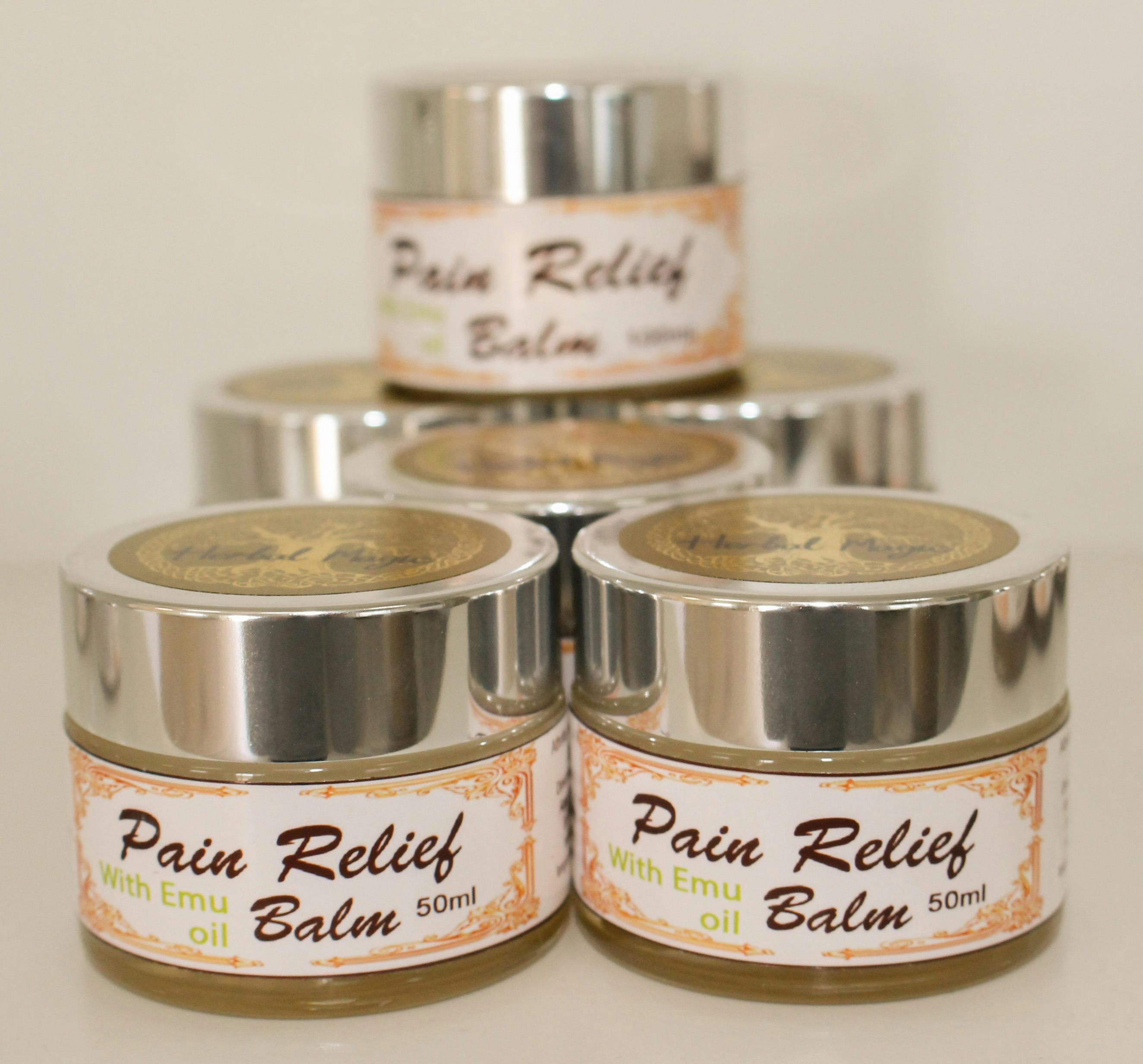 Jars of Herbal Magic Pain Relief Balm
