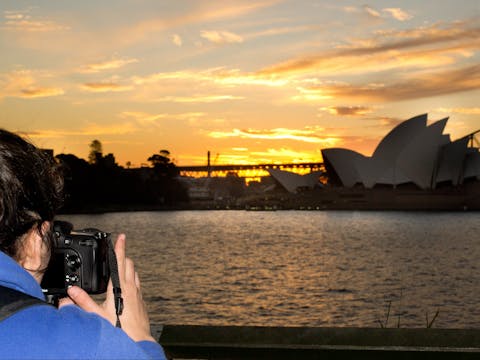 シドニー港の夕日の写真とクルーズ