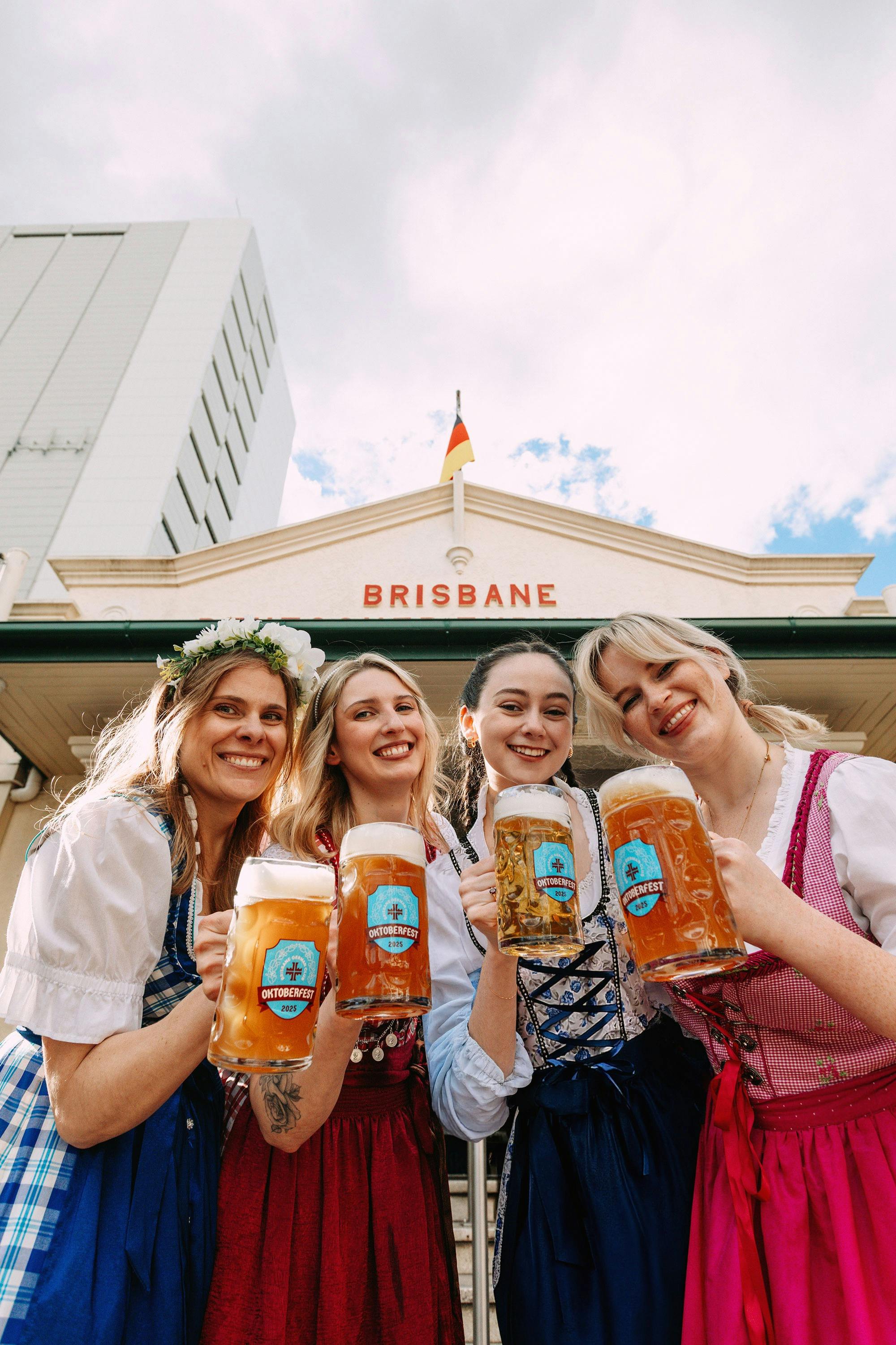 Four women in Dirndl at Brisbane German Club Oktoberfest