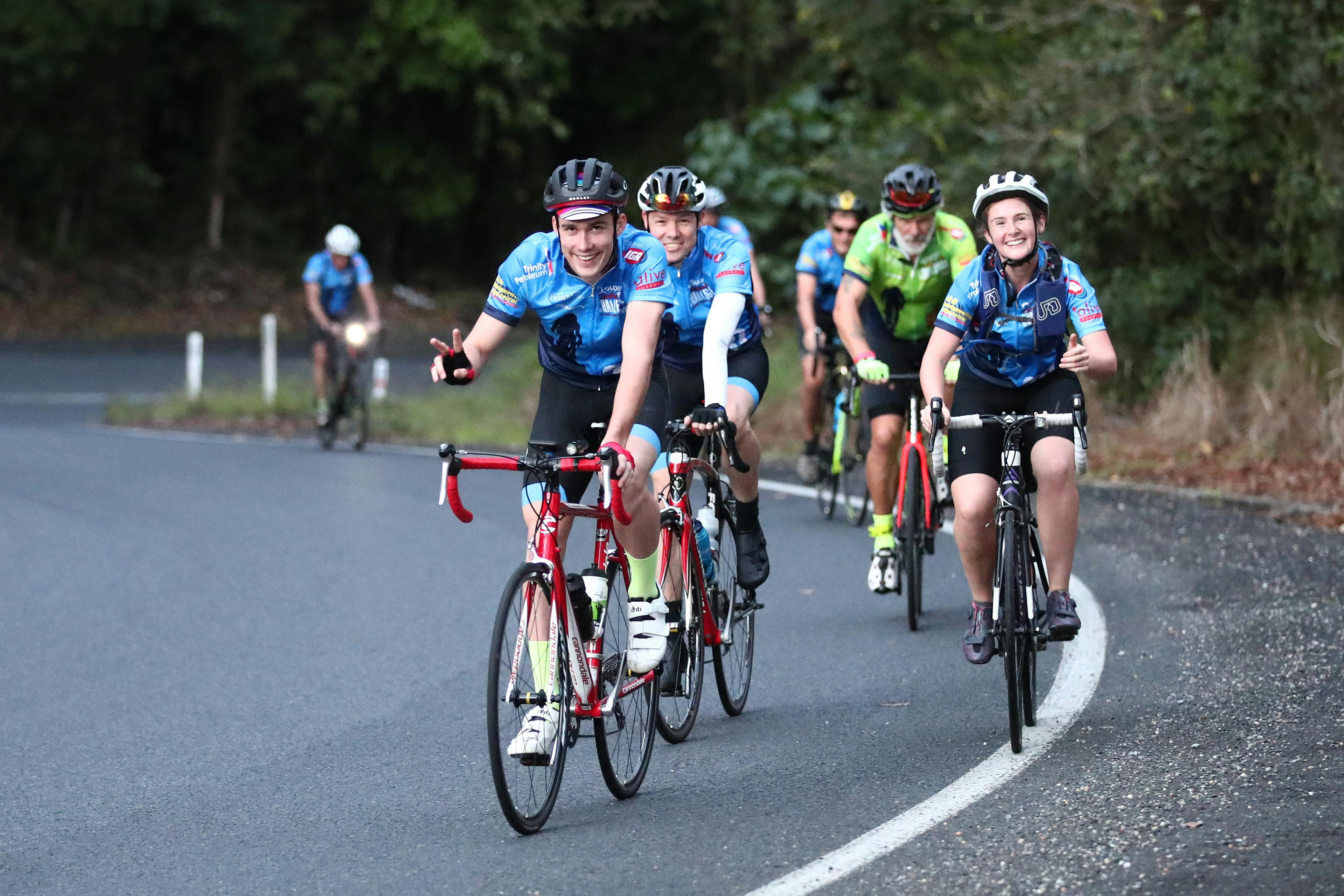 Cyclists riding up the Kuranda Range