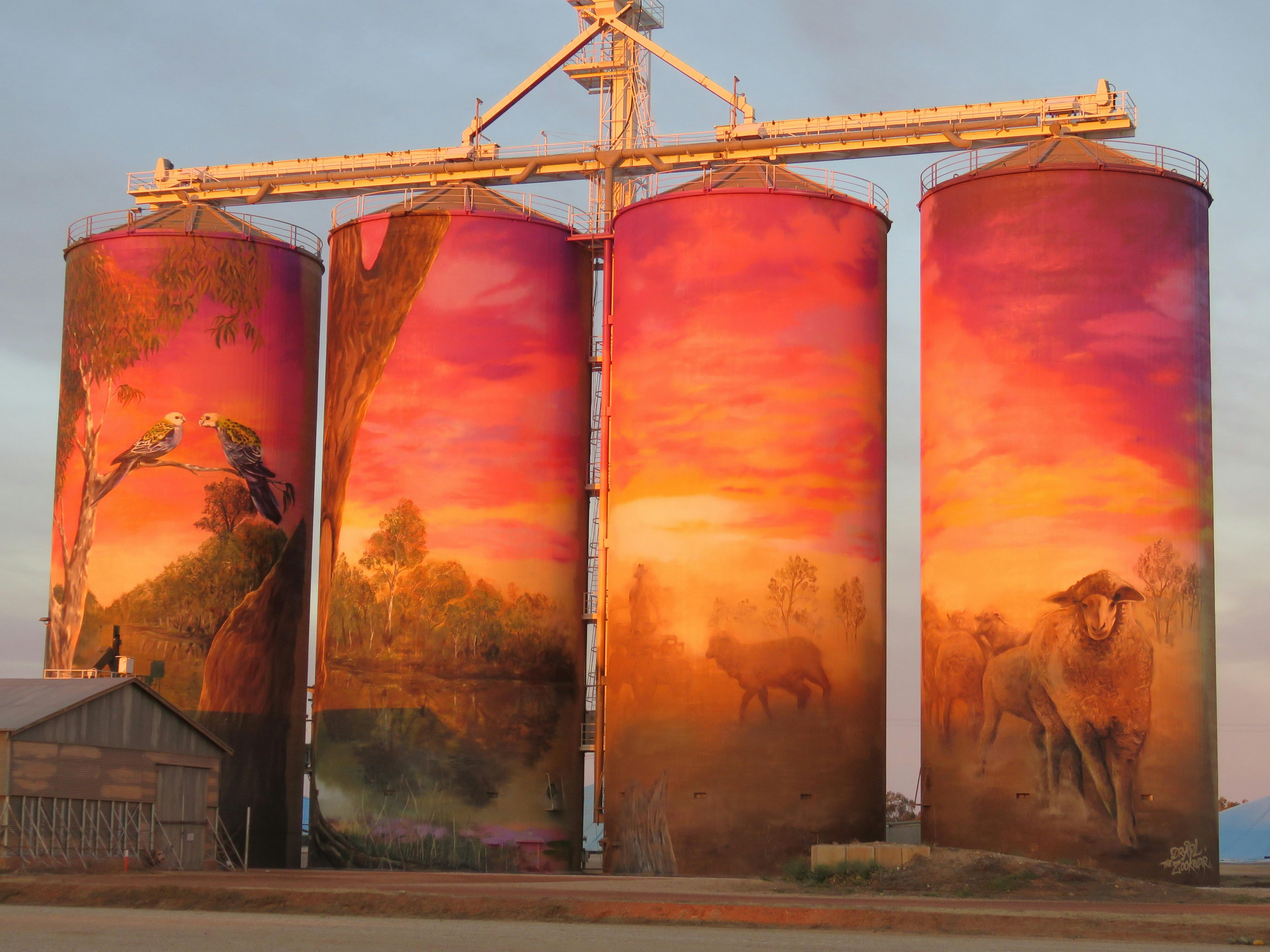 GrainCorp Thallon Silo Art - The Watering Hole