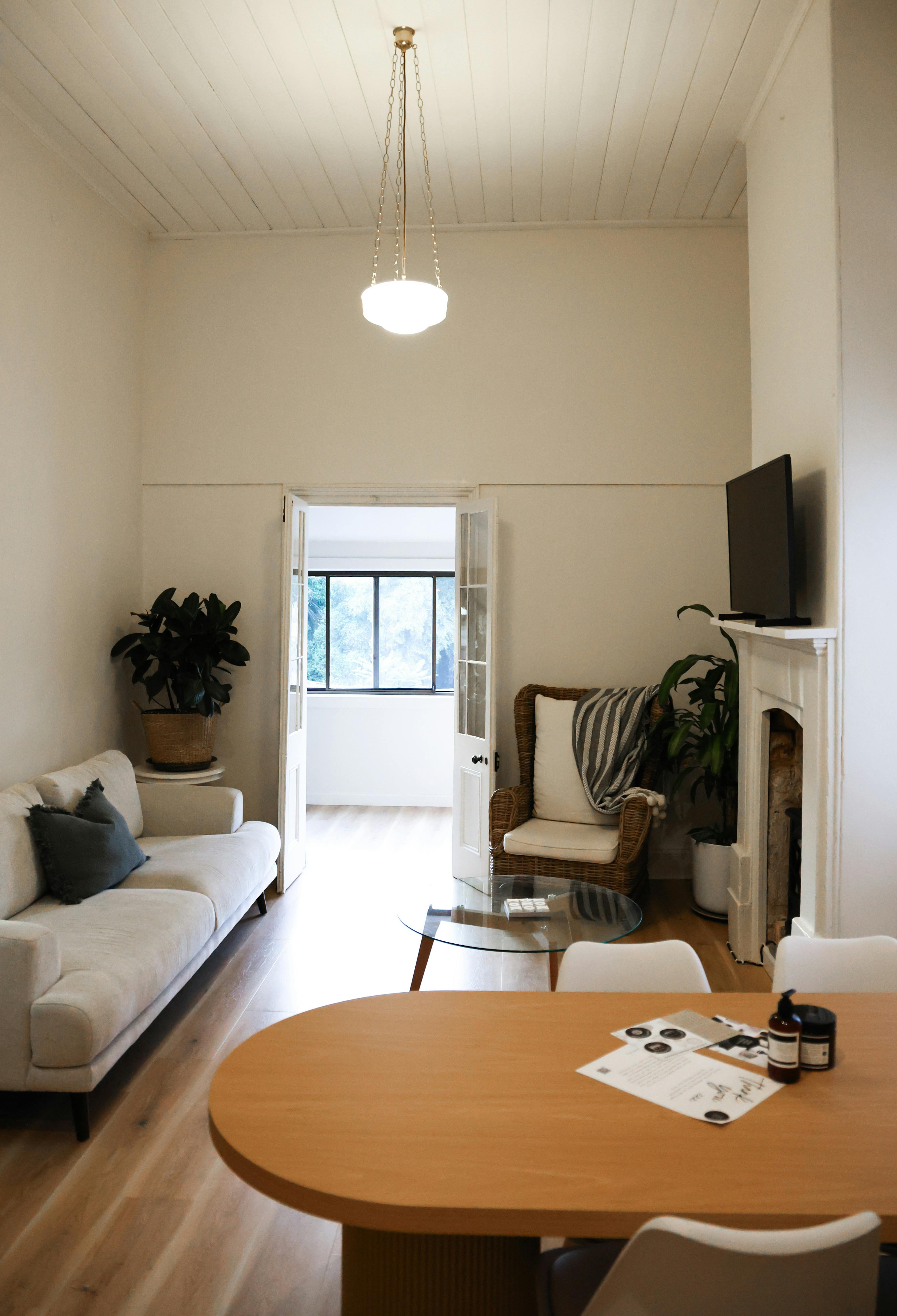Lounge area with bright window