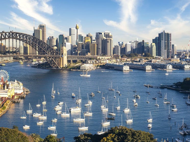Sydney Harbour with yachts