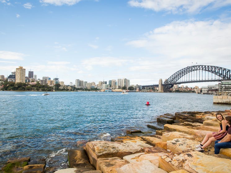 Couple enjoying the views from Barangaroo Reserve, Barangaroo