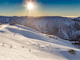 Aerial view of skiers and snowboarders at Mt Hotham