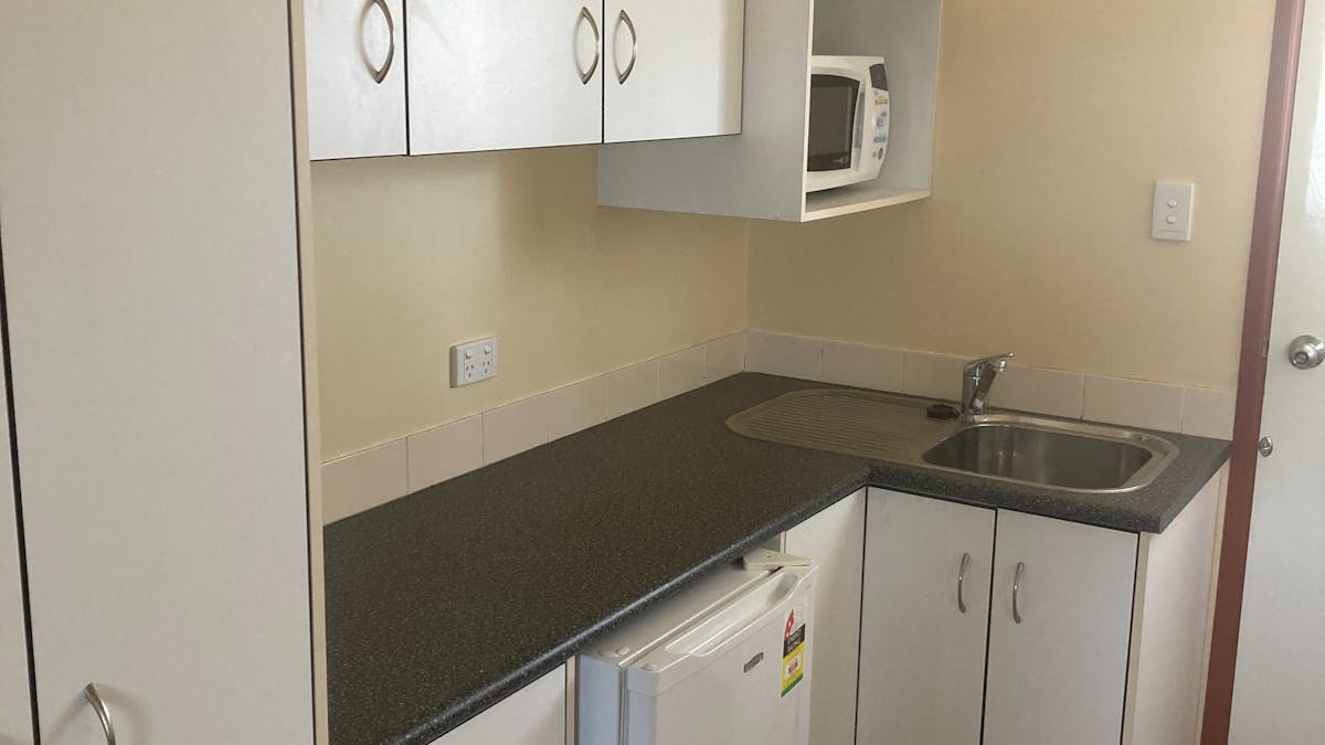 CABIN KITCHEN WITH HOT PLATES AND MICROWAVE
