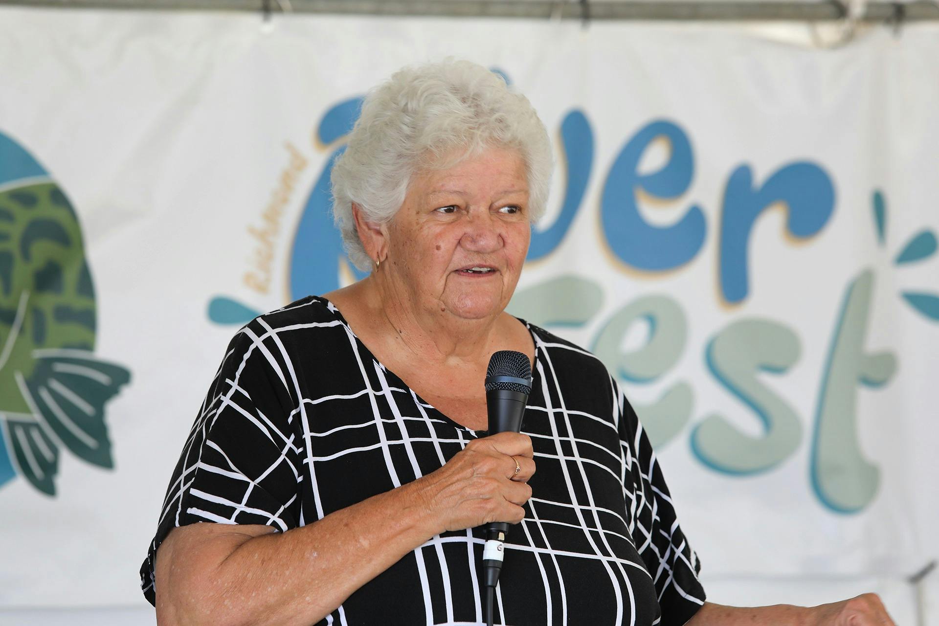 Elder giving a Welcome to Country at the start of festivities