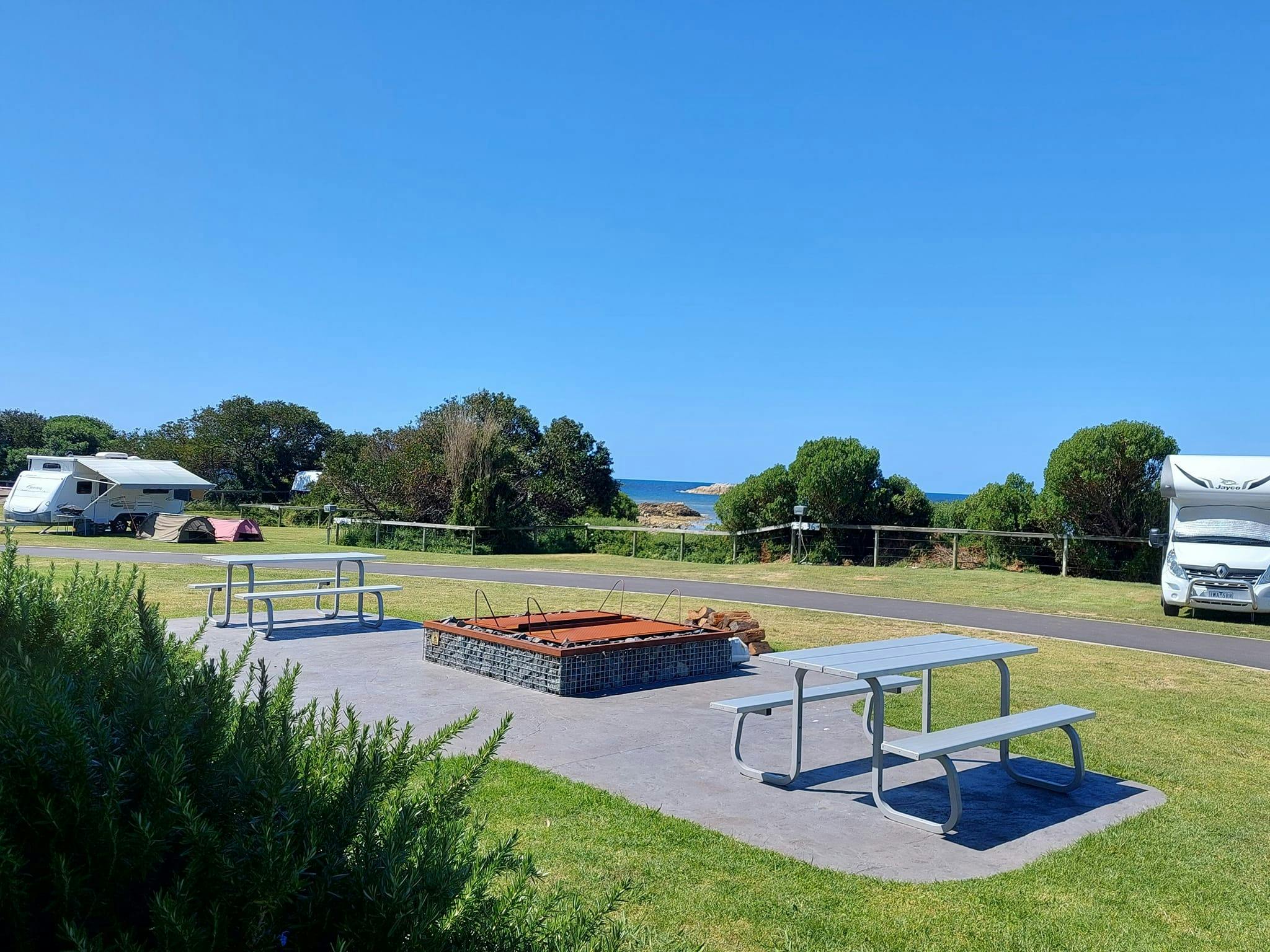 camping ground with fire pit