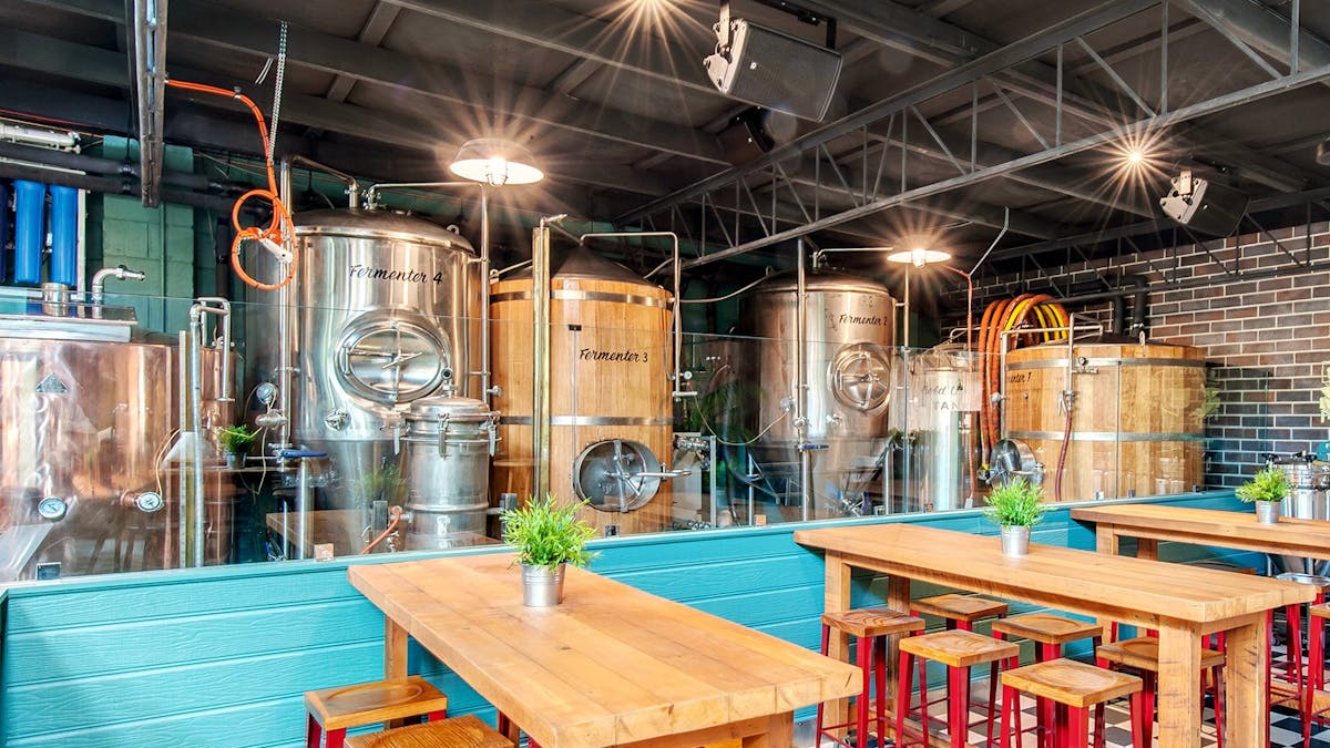 Tables and stainless steel tanks
