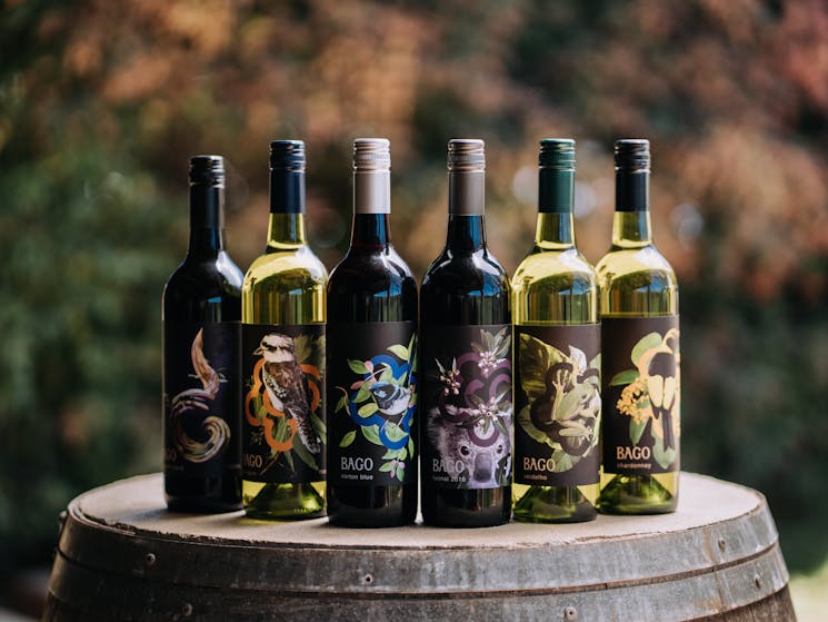 Bagos range of wine. Our labels celebrate our local fauna and flora,
