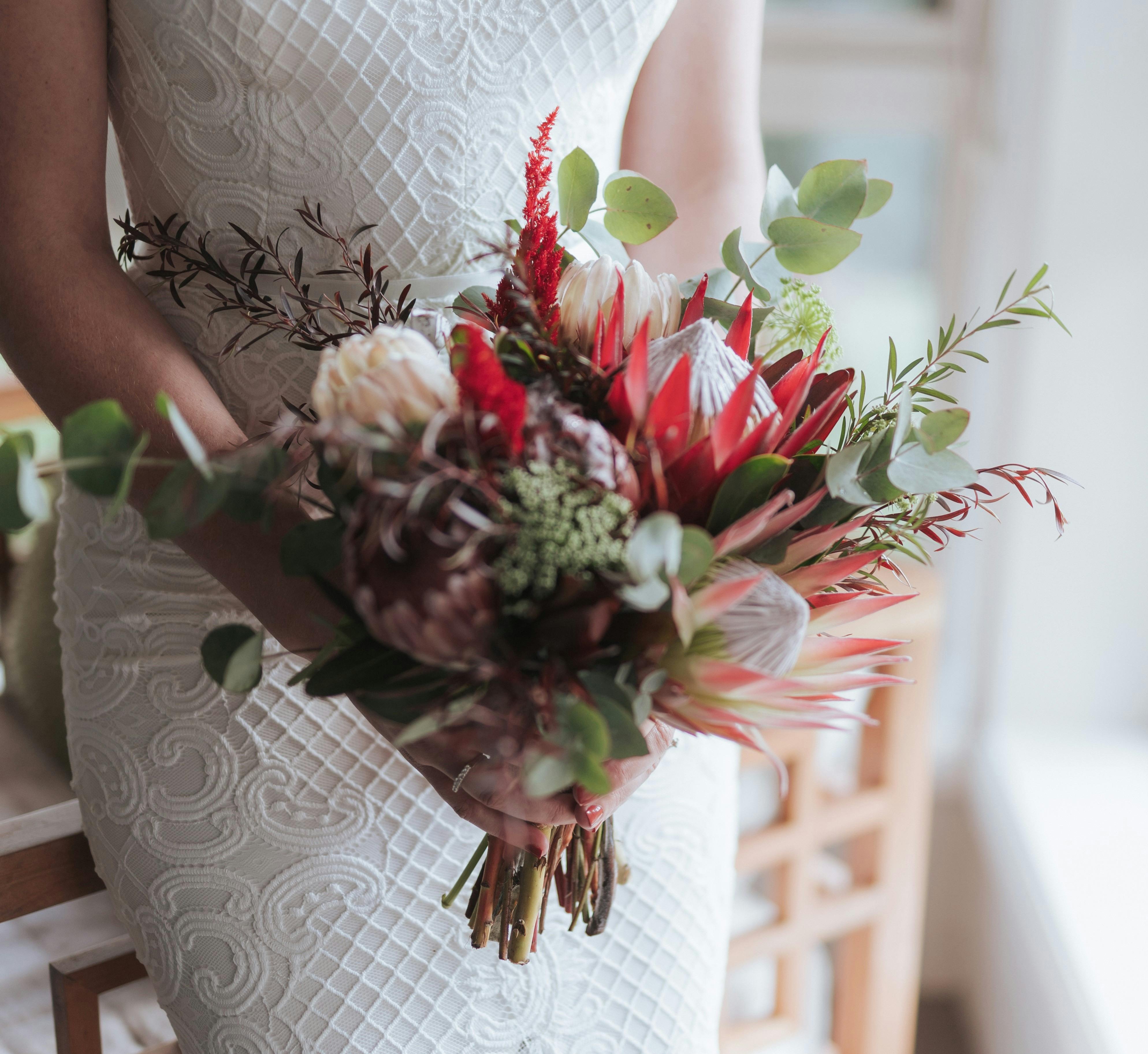 Beautiful wedding bouquet at Lakeview Retreat