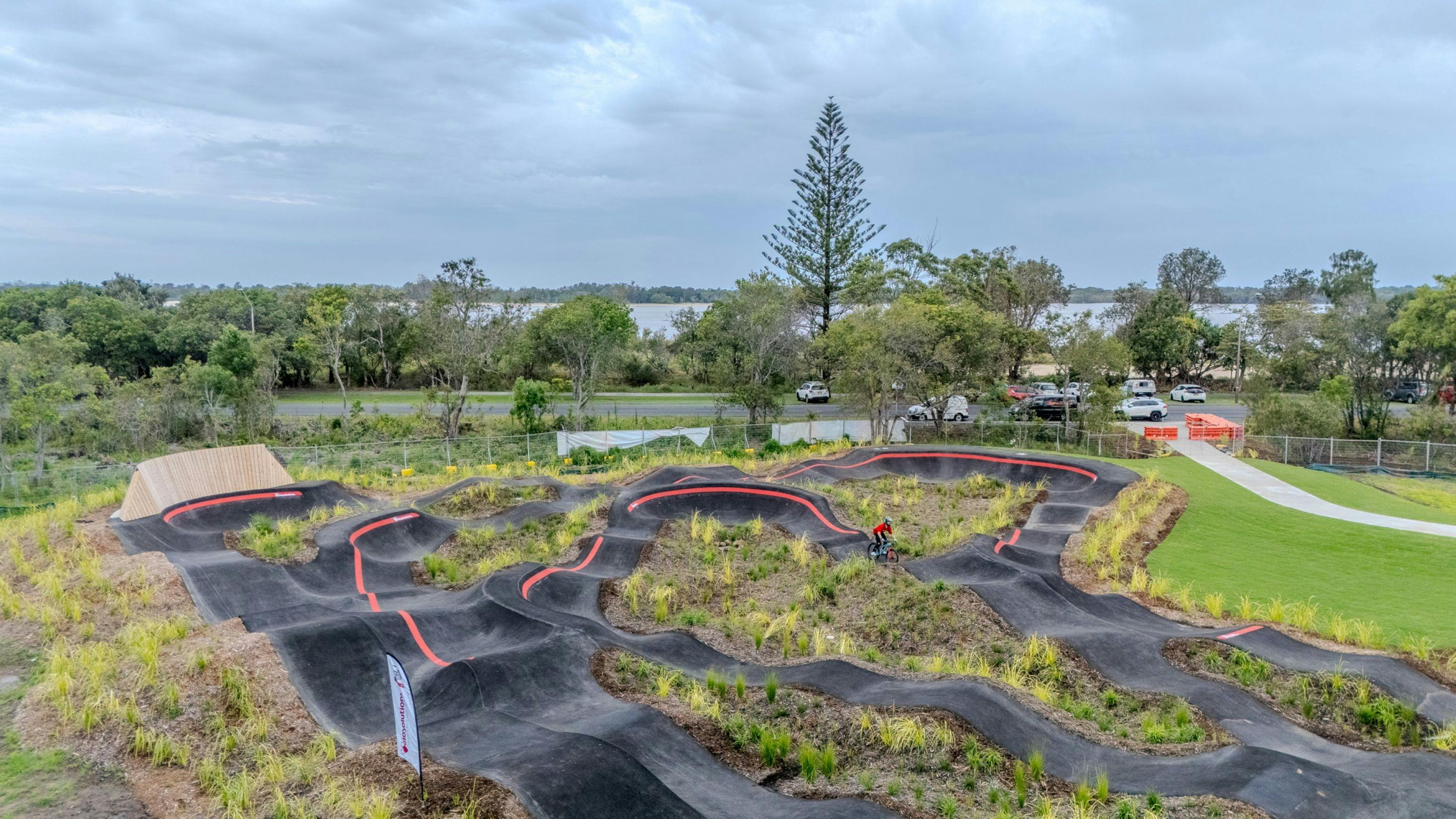 aerial shot of pump track