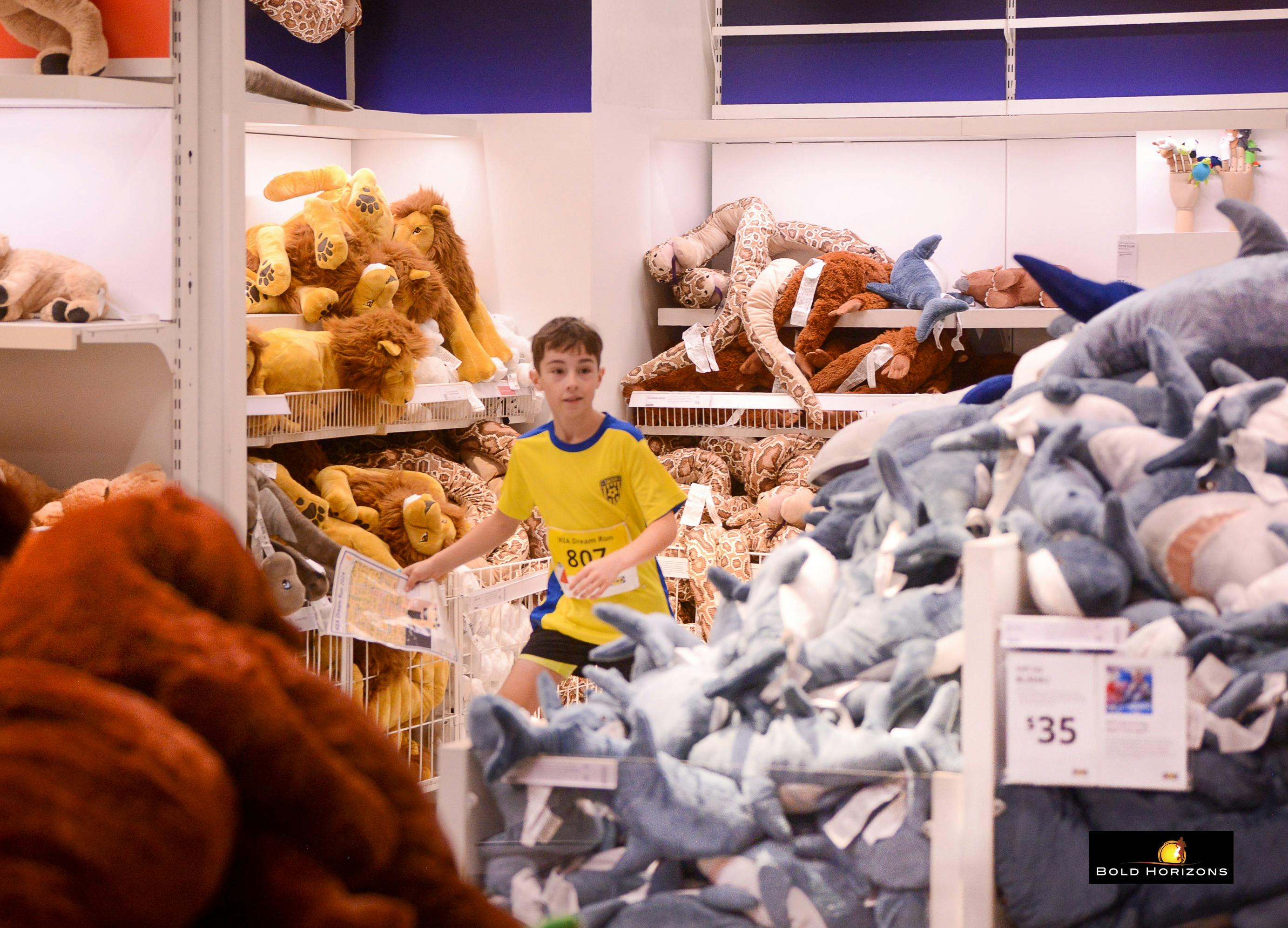 Youth racing in IKEA