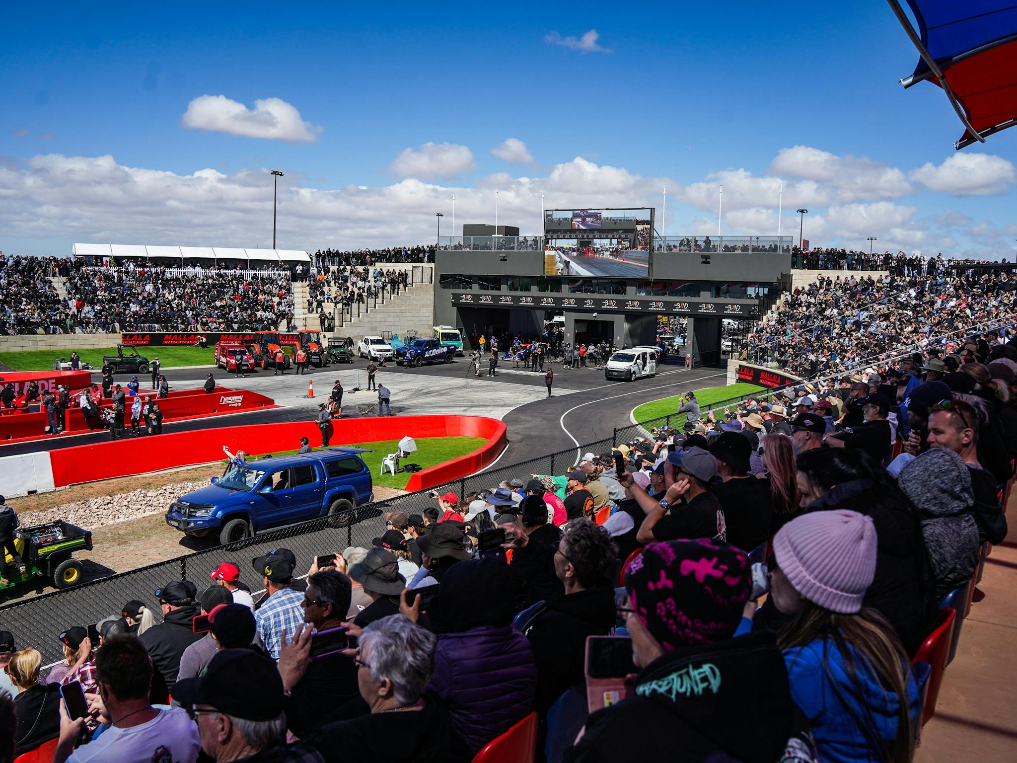 Massive crowd in anticipation of a drag race