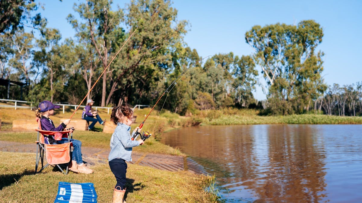 Fishing at Bedford Weir