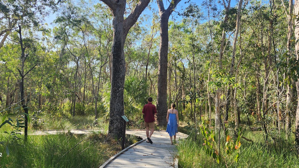 couple on bushland boardwalk