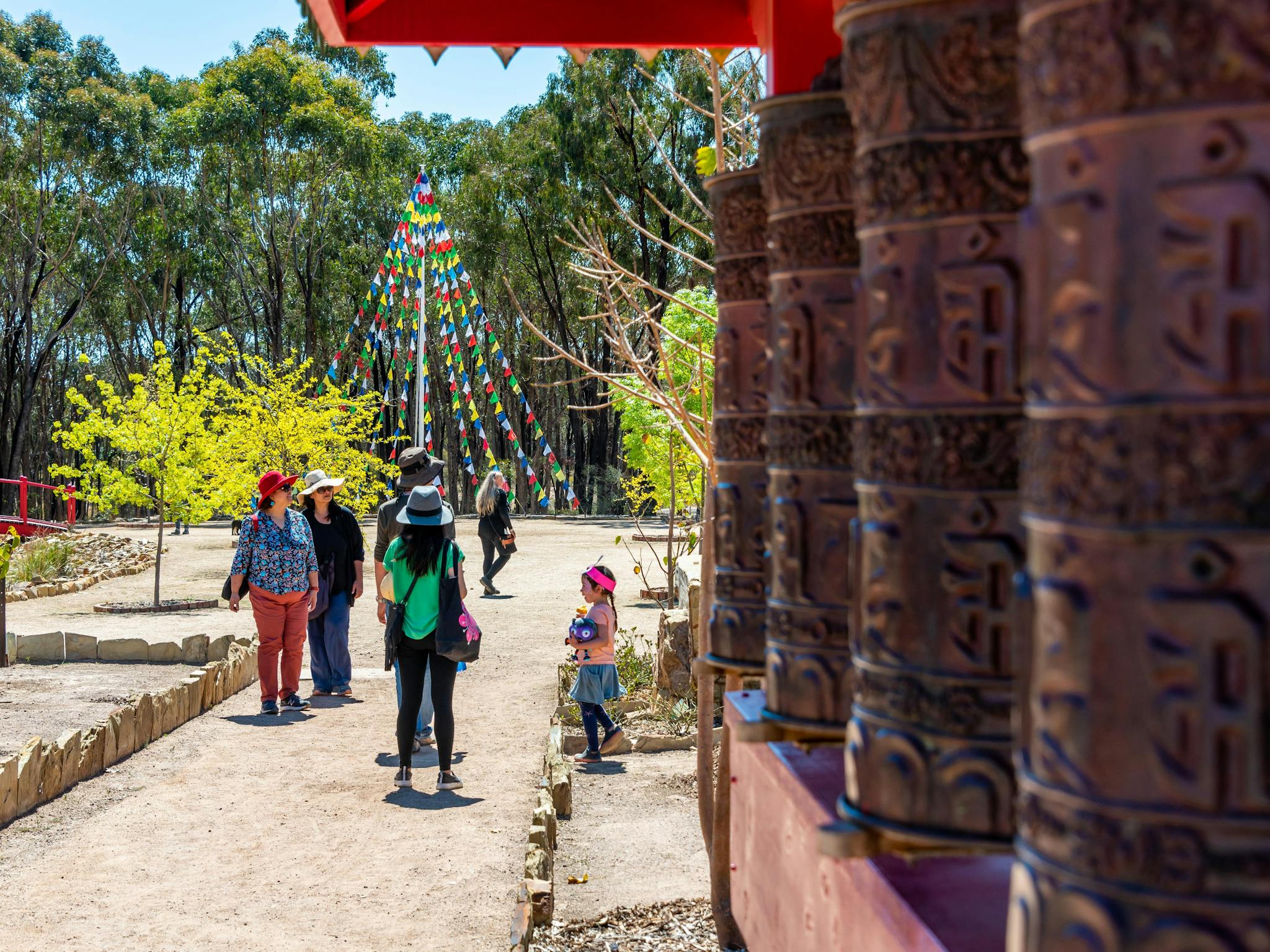 Prayer wheels in Peace Park