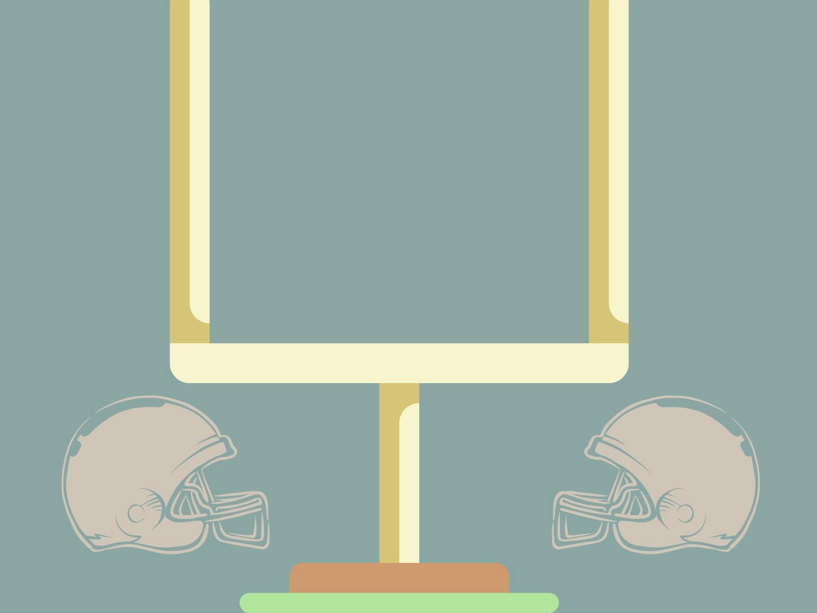 Illustrated image of NFL helmets facing off