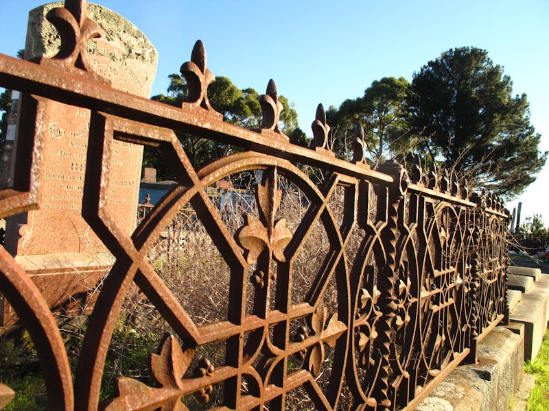One of the better preserved grave fences