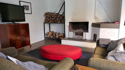 inviting fireplace