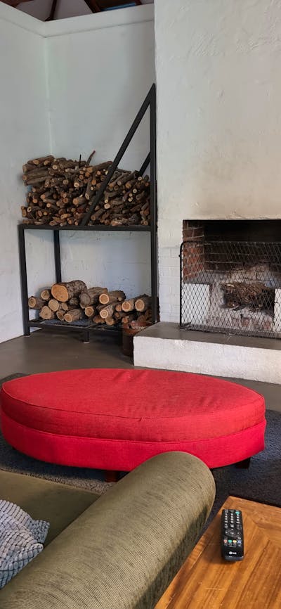 inviting fireplace