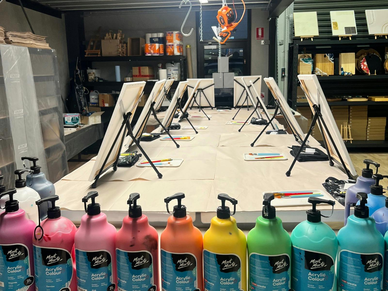 Set up of one side of the studion