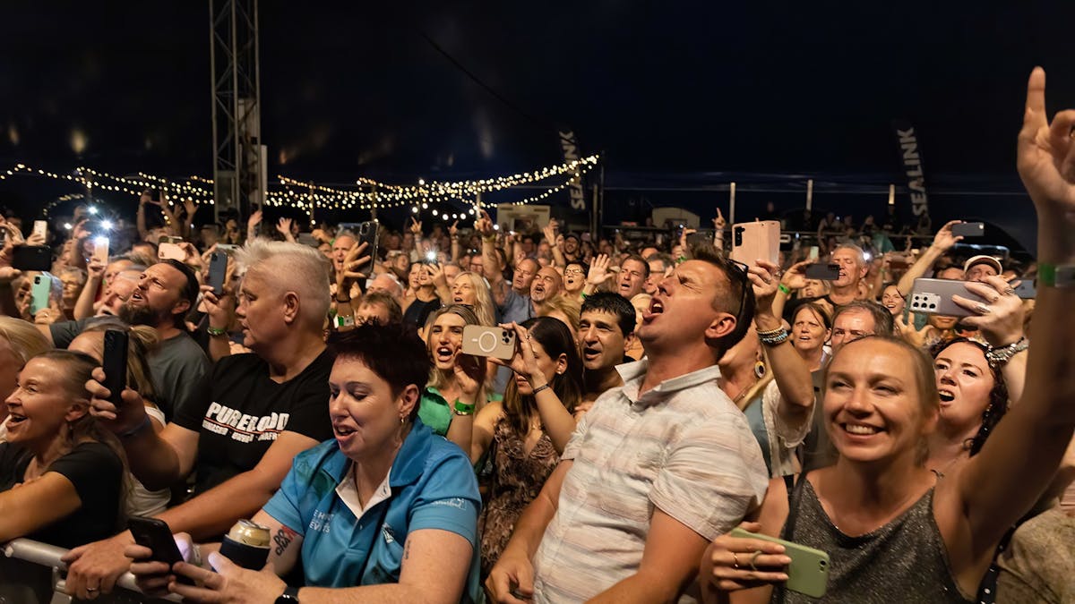 Music fans come together to really enjoy the live music under the big top at A B F O M.