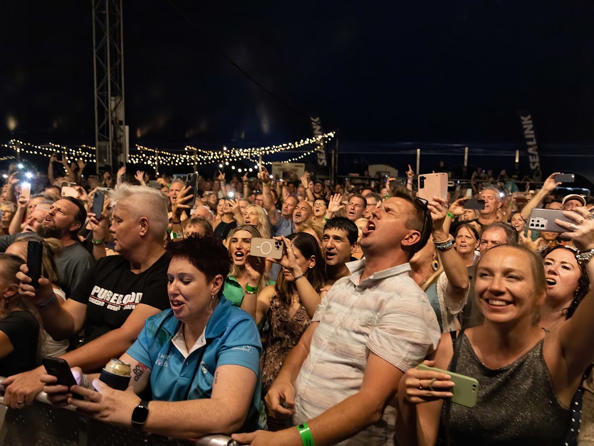 Music fans come together to really enjoy the live music under the big top at A B F O M.