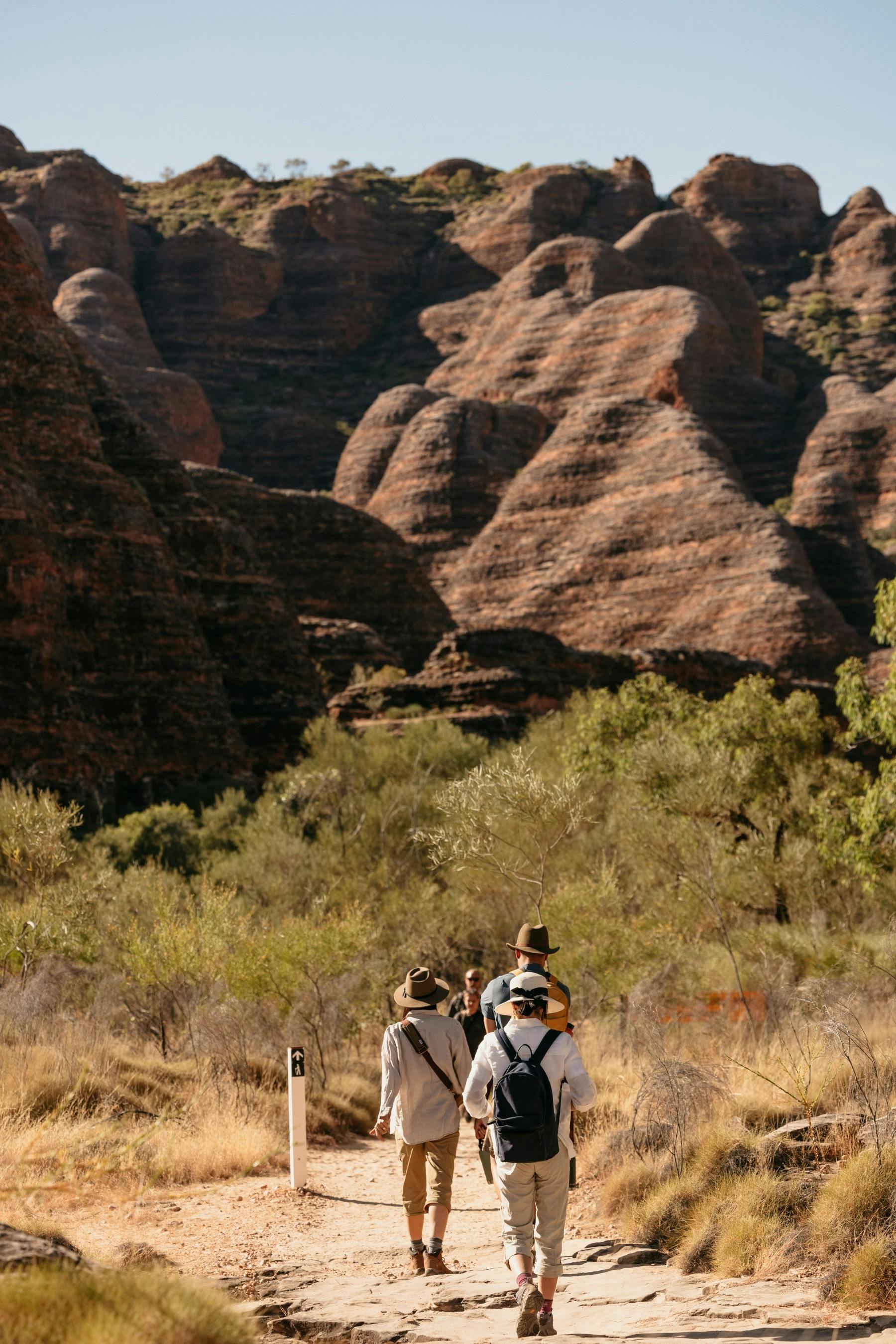 Walking into the giant sandstone beehive dome maze