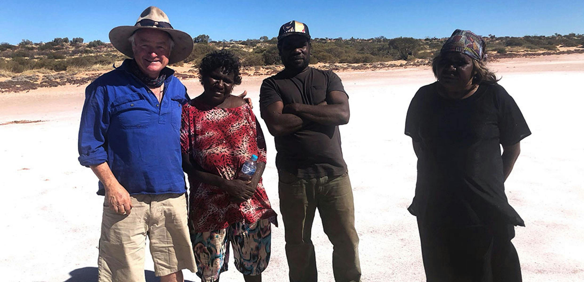 A group of people on Lake Mackay