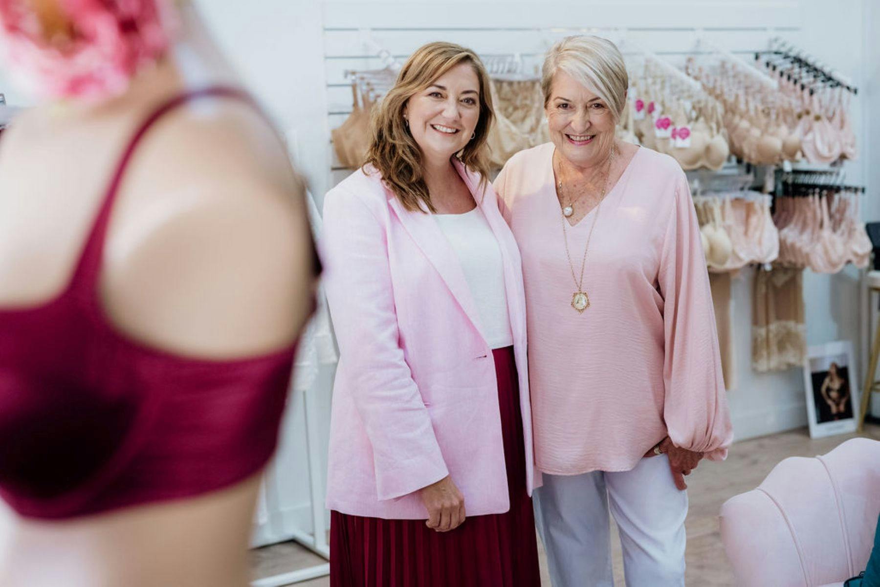 Photo of owners Simone and Robyne inside the Florence May Intimates store