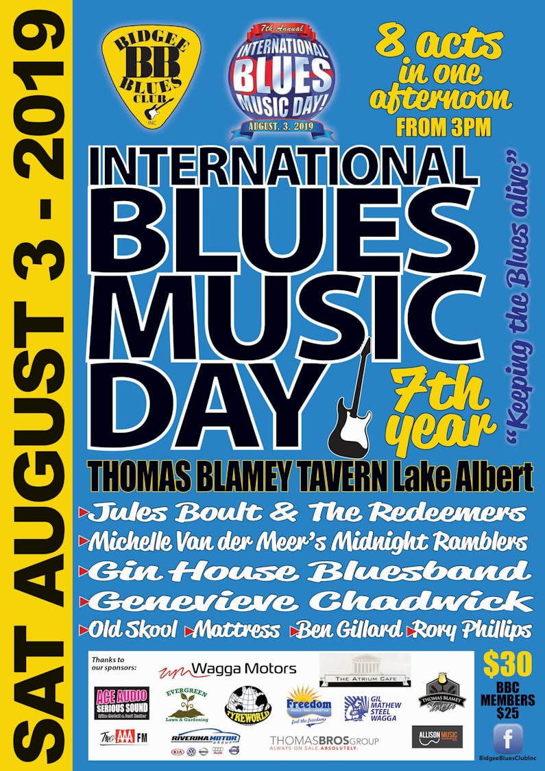 Image of the event 'International Blues Music Day presented by Bidgee Blues Club Inc'