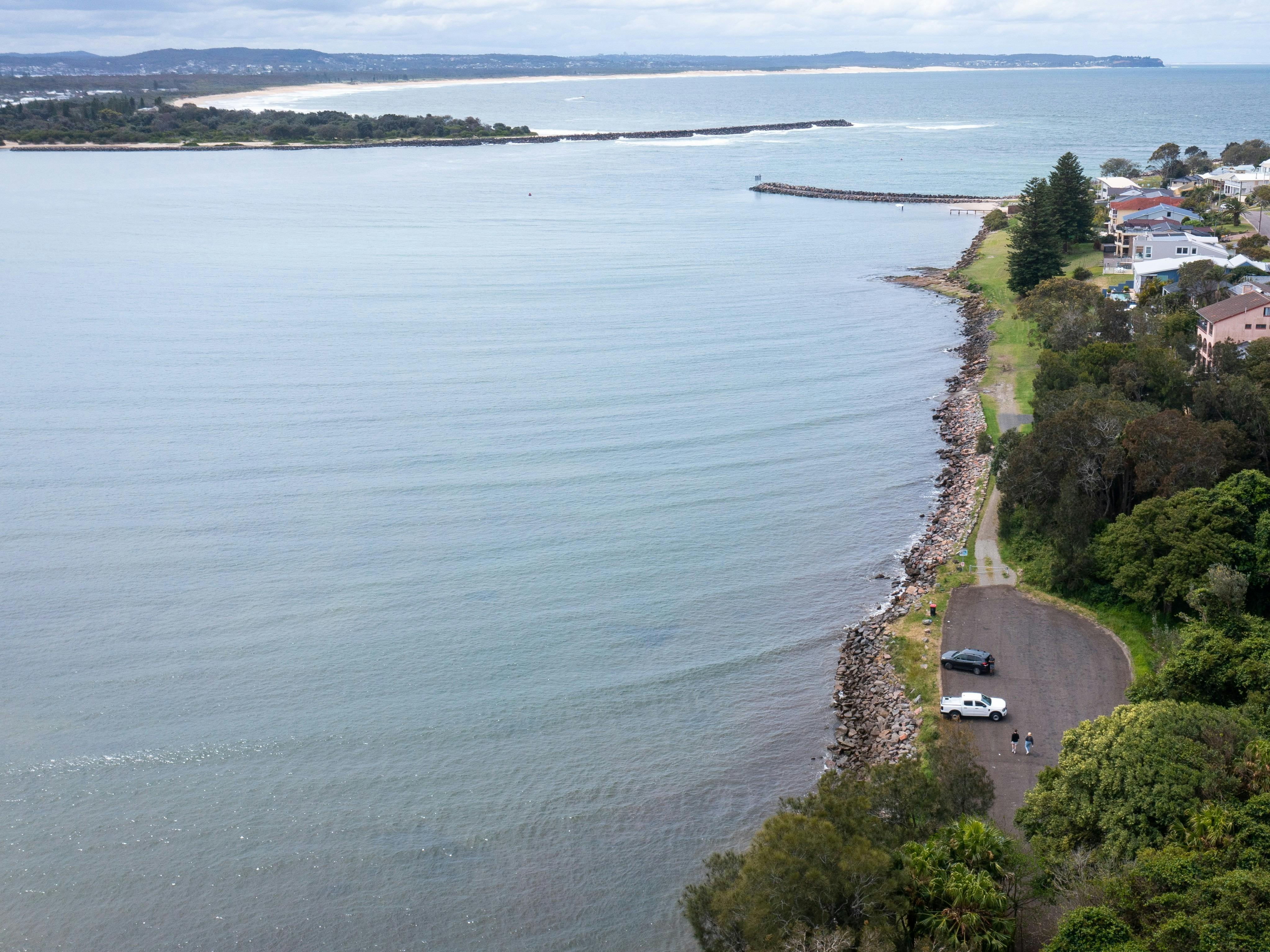 Arial shot carpark Salts Bay