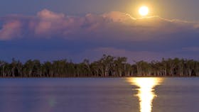 Sunrise over water, Lake Broadwater