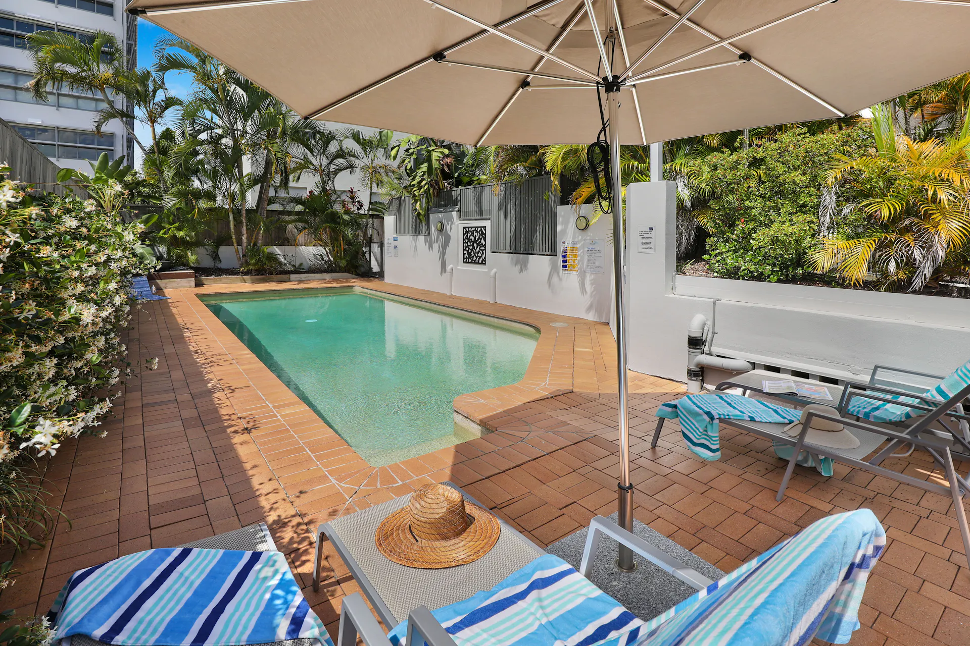 relax by our heated pool