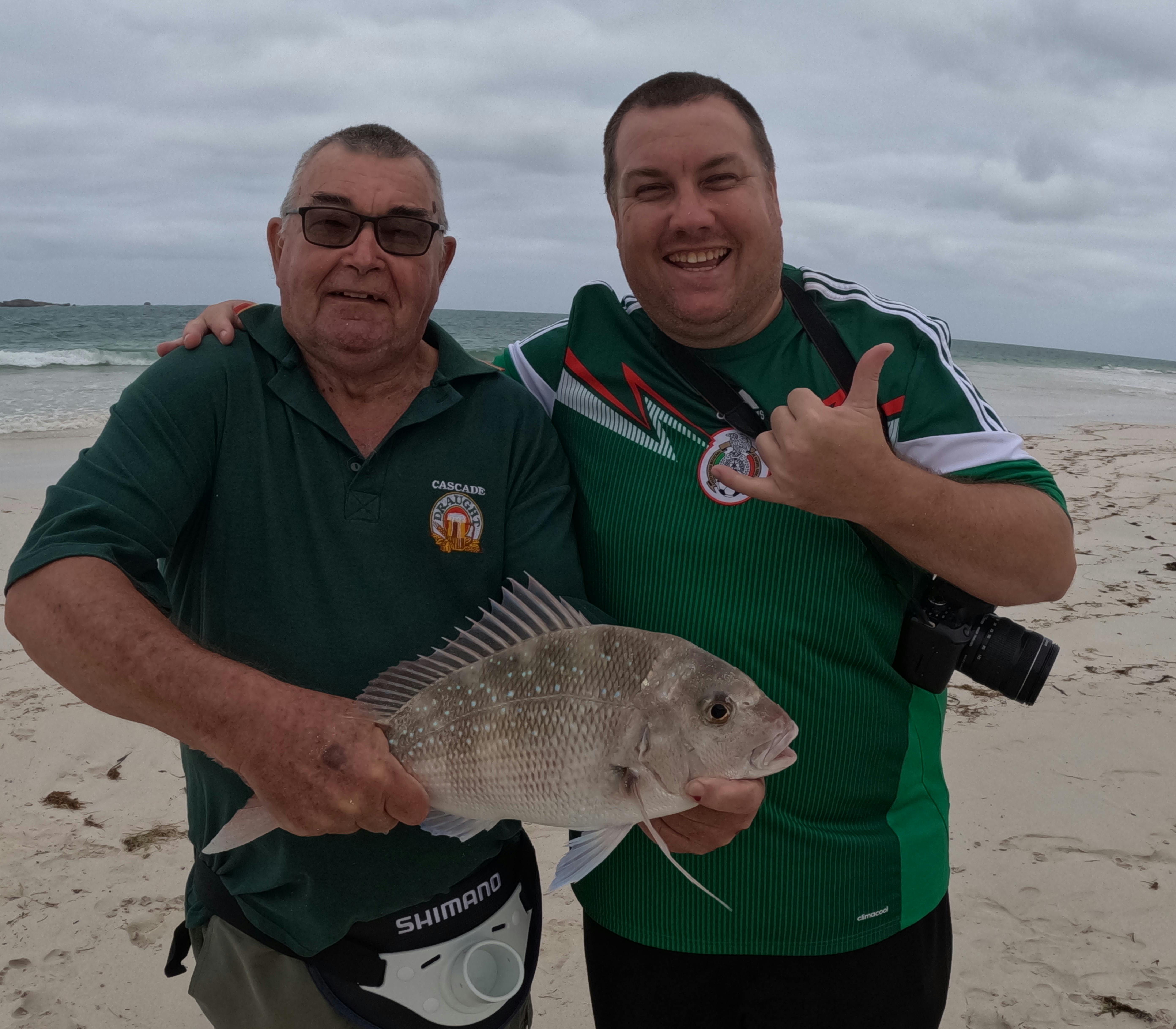 An great day spent with these two landing 7 snapper then to the lobster shack for lunch