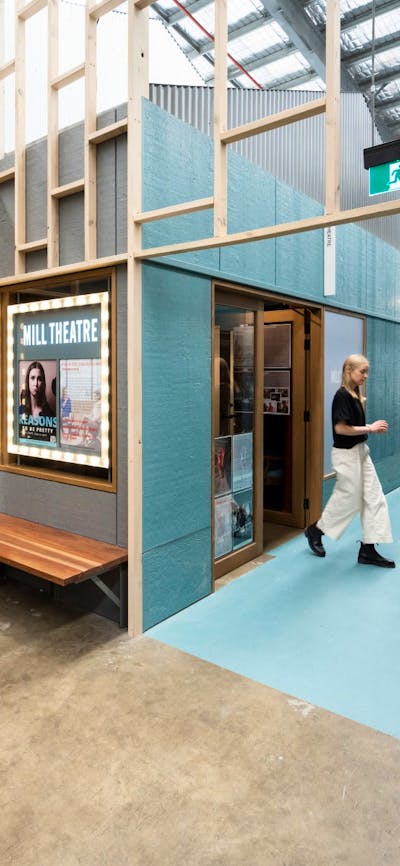 Outside the Mill doors