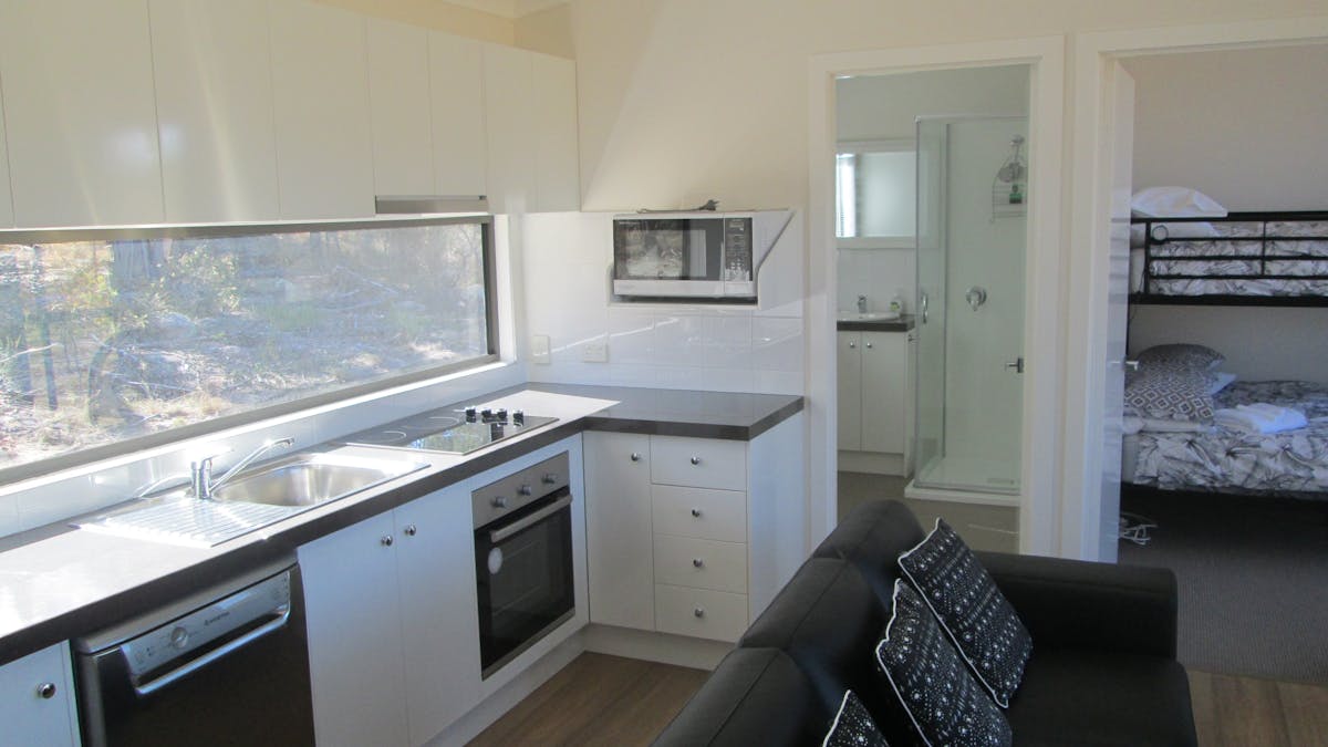 Self contained kitchen, bathroom and second bedroom