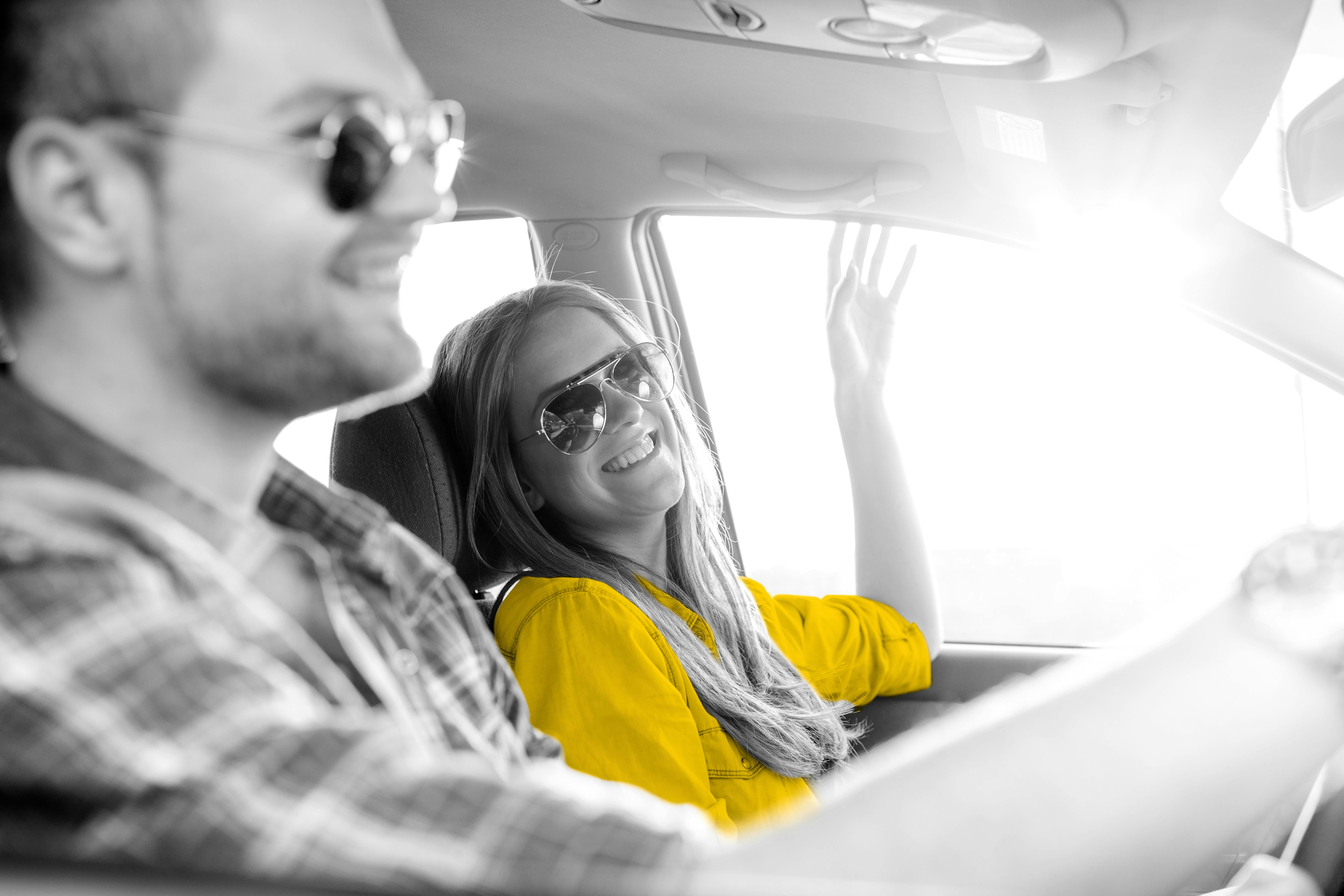 couple driving