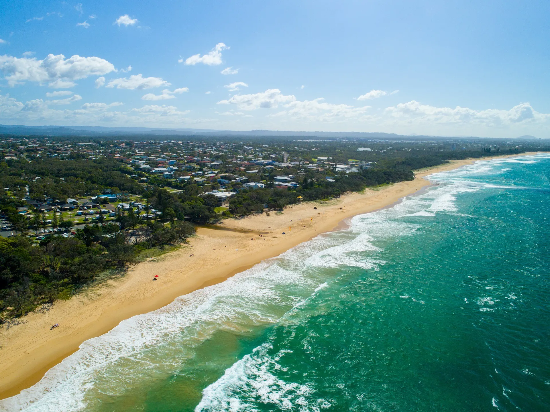 Dicky Beach Landscape Drone Image Waves & Shoreline
