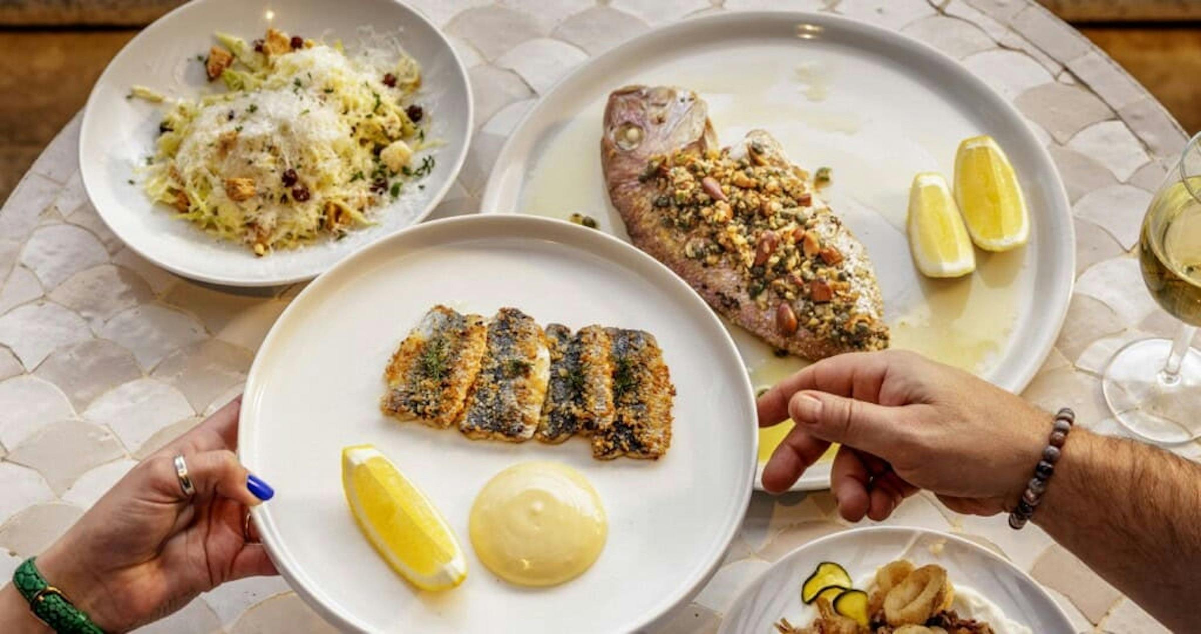 Greek and Mediterranean food on the Banragaroo and Kings Street Wharf