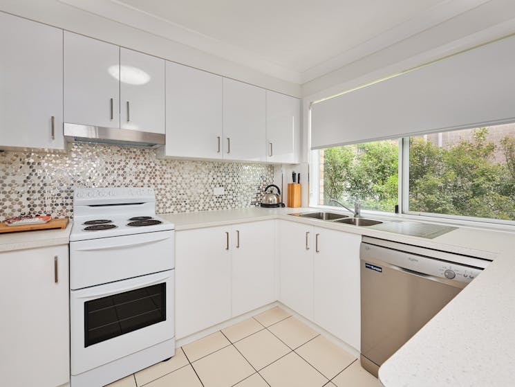A self-contained kitchen at Diamond Beach Resort, Cabarita, Tweed NSW