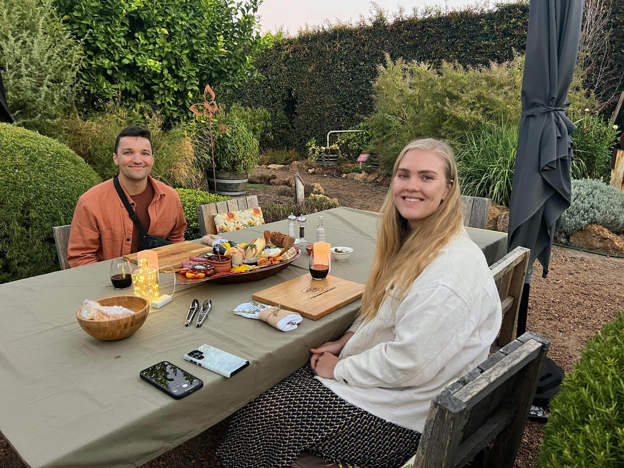 Evening picnic dinner