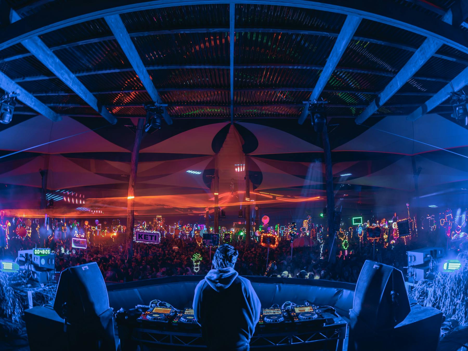 DJ playing Wildlands stage at night